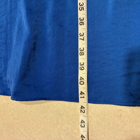 Vera Wang Simply Vera Women's Blue Short Sleeve Button Front Shirt Dress Sz L - Picture 10 of 10